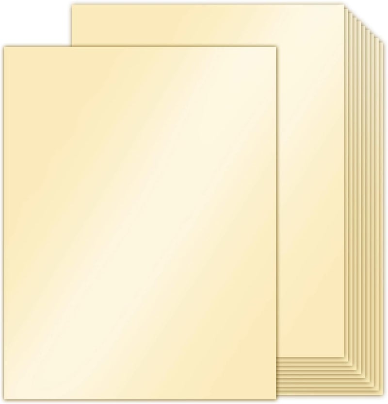 Goefun 24 Sheets Cream Shimmer Cardstock 8.5 x 11 Ivory Paper, Off White Card Stock Printer Paper for Invitations, Certificates, Crafts, Card Making - Image 1